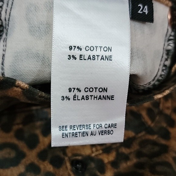 7 FOR ALL MANKIND High Waist Slim Kick Faux Leather Animal Print Jeans NWT sz 24 - Picture 11 of 11